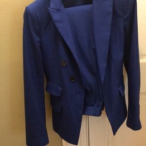 Blue pant suit - jacket and pants. Express